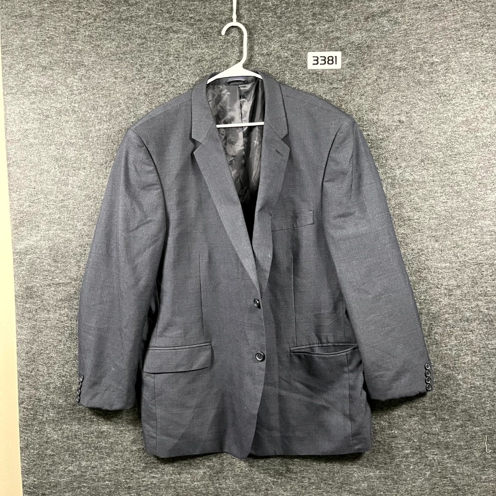 Saddlebred Blazer Jacket Mens 50 Charcoal Gray Lined Single Breasted Notch Lapel